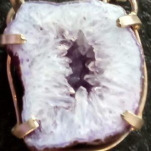 Silver (925) Abalone and Amethyst Necklace - 18"